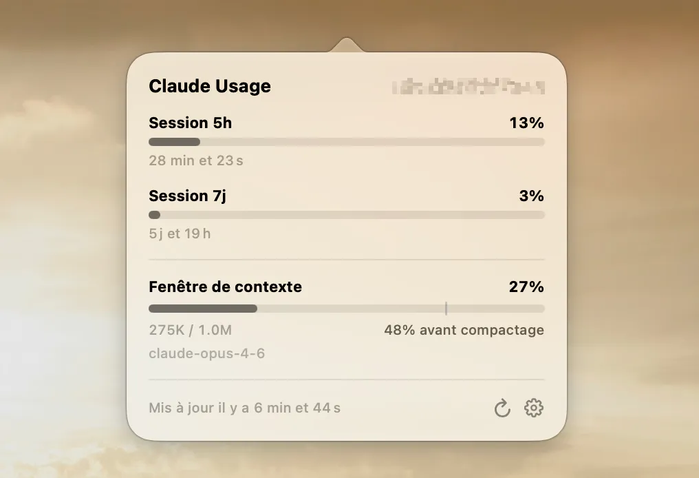 Claude Usage Mini screenshot